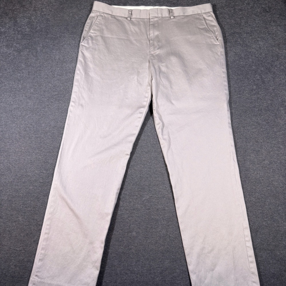 J.Crew Bowery Stretch Pants Mens 36x32 Grey Slim Fit Chino Trousers Cotton Blend
